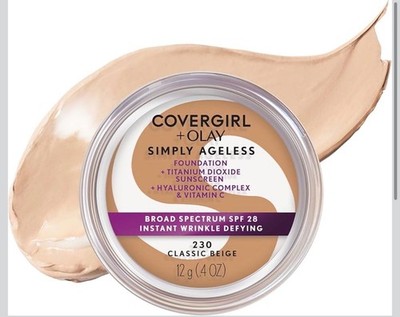 Covergirl + Olay Simply Ageless Foundation 230 Classic Beige SPF 28 NEW!