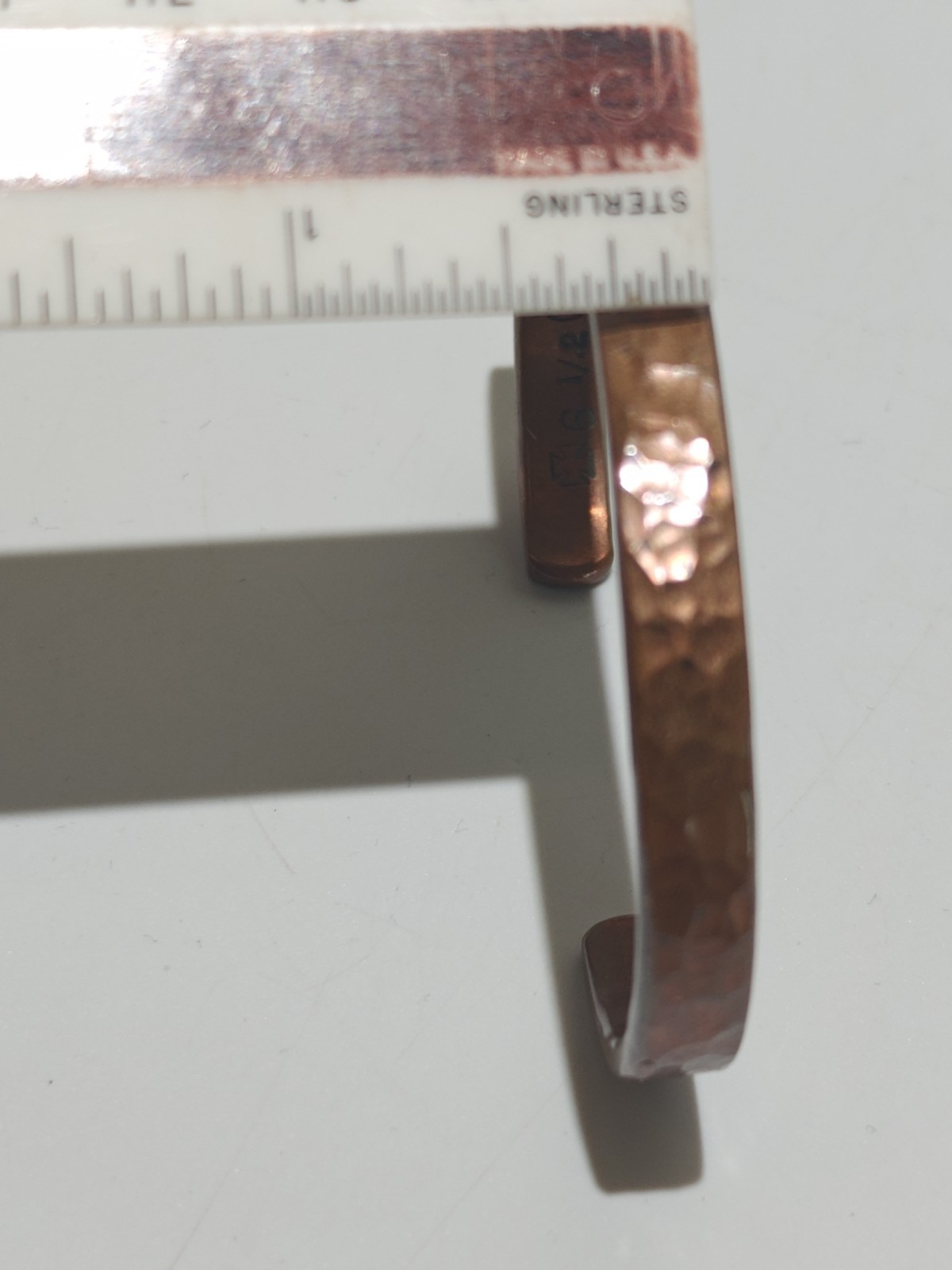 Vintage Artisan Hammered Solid Copper Cuff Bracel… - image 13