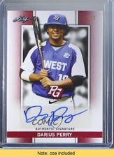2018 Leaf Metal Perfect Game All-American Classic 1/1 Darius Perry Auto 7m3