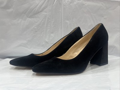Marc Fisher Keri Pumps Women's US 6 Black Suede Square Toe Block Heel EBS1994