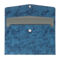 FüR Pu Leder Aktenordner, Dokumentenmappe Mit Druckknopfverschluss (Blau)