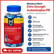 Member's Mark Acetaminophen PM 375 Gelcaps 500 mg Compare Tylenol PM