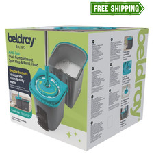Beldray Antibac Spin Mop & Bucket Set Dual Compartment Floor Cleaner Refill New