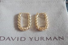 NEW.DAVIDYURMAN18K GOLD CABLE SPIRA HOOP EARRINGS