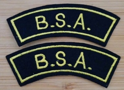 2 X B.S.A. BESTICKTE PERSONALISIERUNG SCHULTER AUFBÜGLER PATCH PORTOFREI 