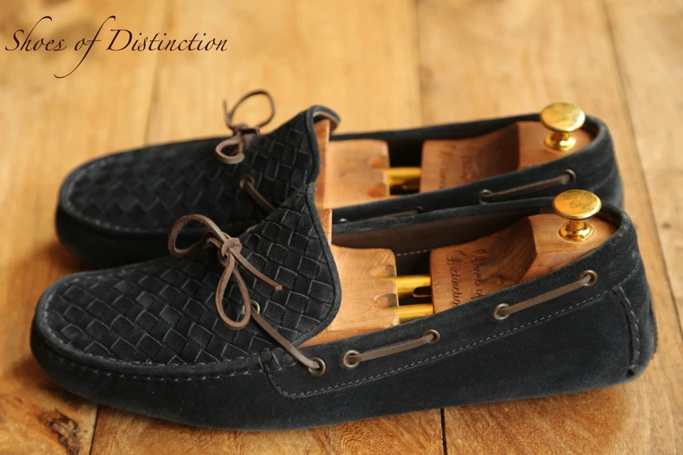 Mocassins en daim tissé bleu Bottega Veneta Gomma Spritz UK 10 US 11 EU 44 - Photo 3/4