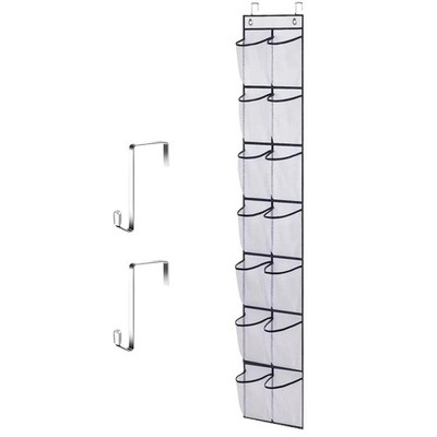 Merzio Over the Door Schuh Organizer mit 14 großen Taschen, vielseitig weiß 