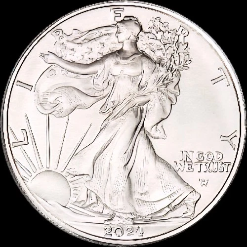 2024 1 oz .999 Fine Silver American Eagle $1 BU Coin from Mint Roll ~%