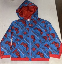 MARVEL Spider-Man Hooded Windbreaker Jacket Spider Bot Kids Size 3T