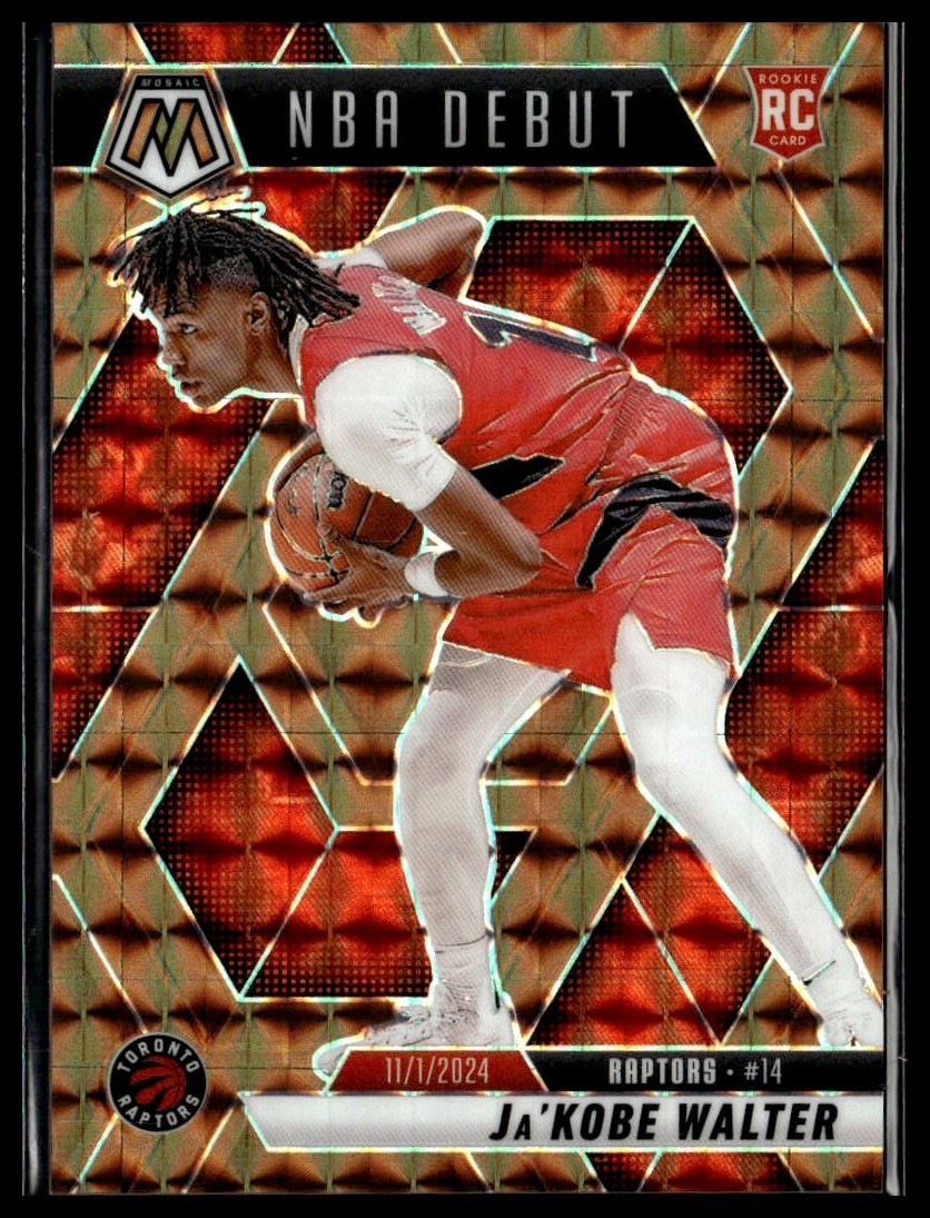 2024-25 Panini Mosaic 253 Ja'Kobe Walter Toronto Raptors RC Bronze Prizm 73/75