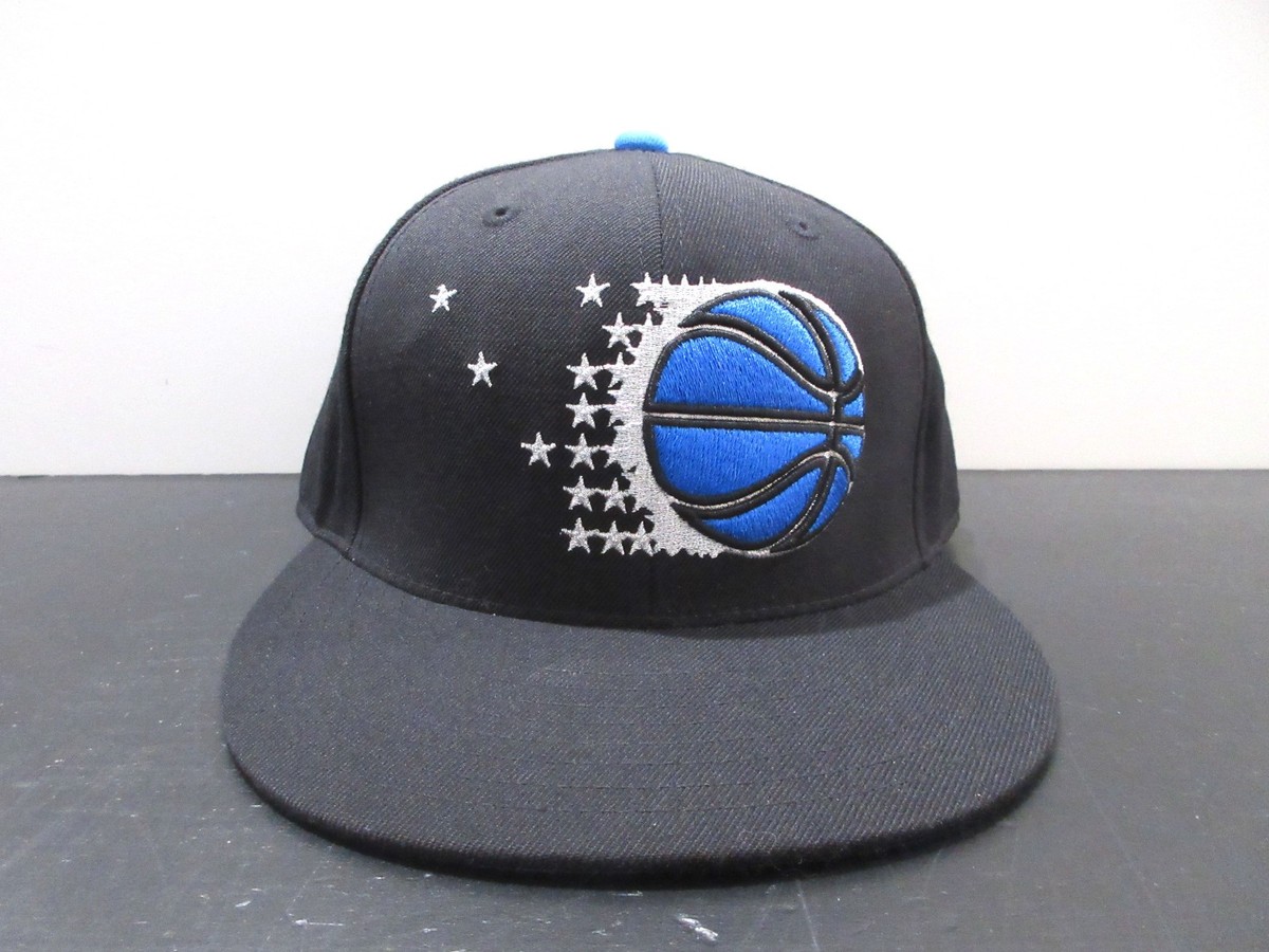 Orlando Magic Hat Cap Fitted Mens 5/8 Black Blue Basketball