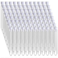 200 Pack Clear Plastic Test Tubes 12 ml Test Tubes with Caps Test Lab Tubes Cand