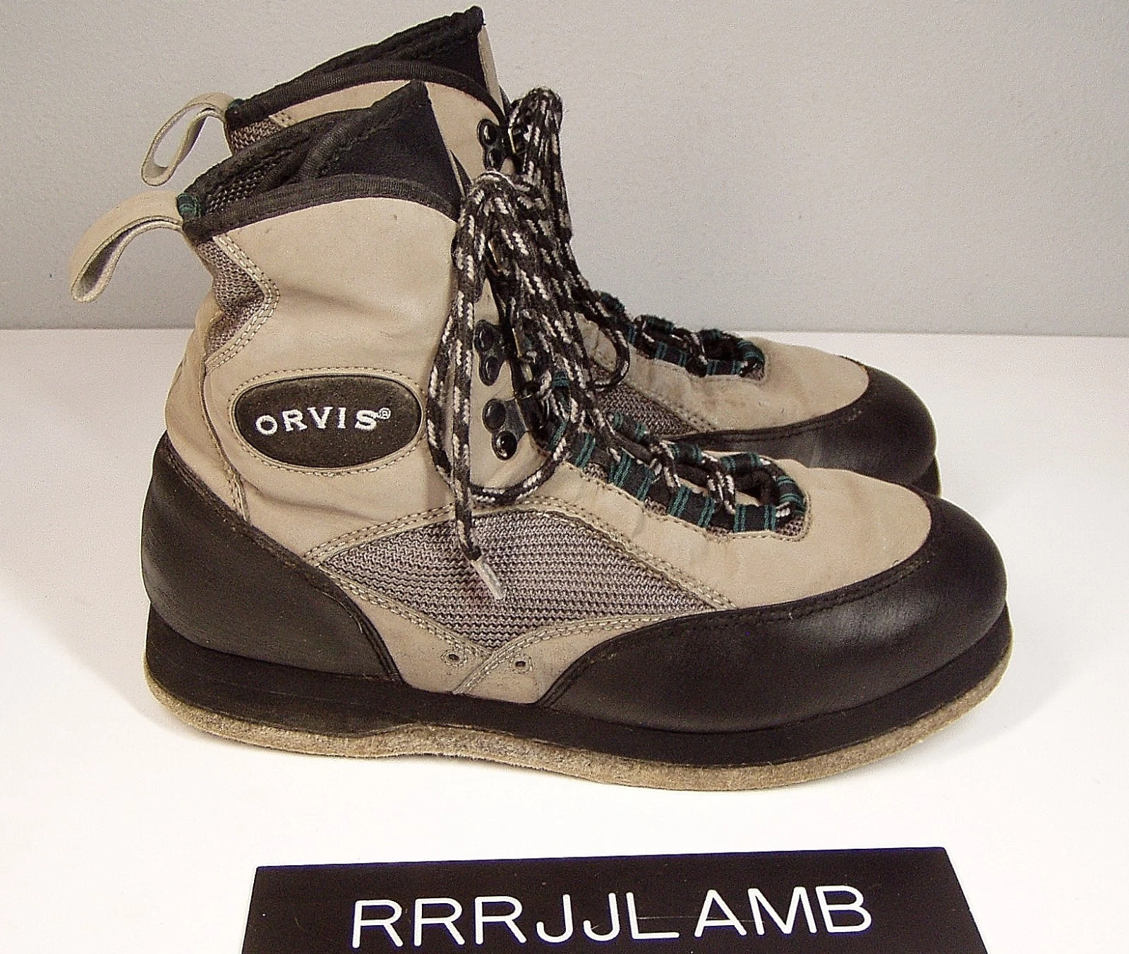 Orvis Felt Bottom Wading Shoes Boots for Fishing Tan & Black Mens 8