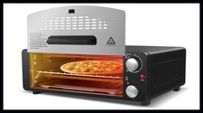 CTT Black 2 in 1 Baker Pizza Oven Countertop Toaster Multi-Functional