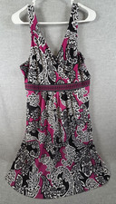 Apt 9 Brand Purple Black Paisley Print Midi Sun Dress XL Whimsigoth A Line Boho