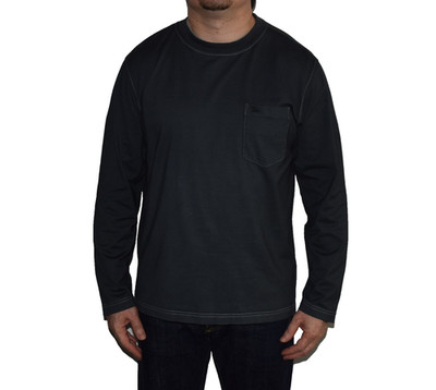 AUTH BURBERRY LONDON MEN'S LONG SLEEVE POCKET LOGO T-SHIRT TEE SIZE L P2P 22.3''
