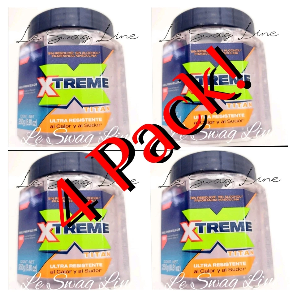 4X GEL XTREME PROFESSIONAL TITAN GEL PARA TODOS✅ WET LINE EXTRA HOLD 8.8oz 250g⭐ - Image 3 of 4