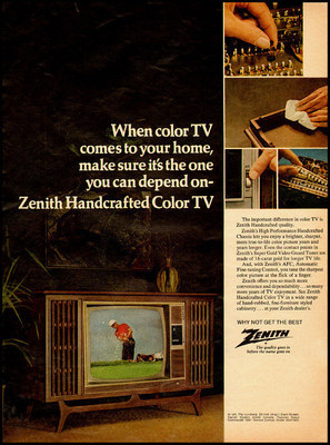 1969 vintage ad for Zenith Color Television -010712 | eBay