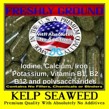 KELP SEAWEED Absolutely No Additives 100% Pure Iodine 100 Vegetarian Capsules