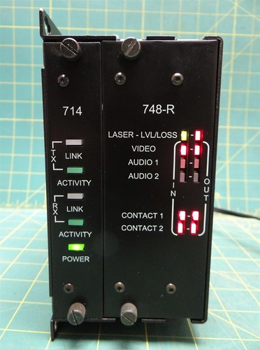 GE Interlogix Fiber Optic 714+748R B748AV S714R 2-Way Rack Audio Video Converter - Afbeelding 3 van 4