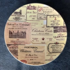I. Godinger & Co Wine Label Cheese/Dessert Plate 6 1/4”