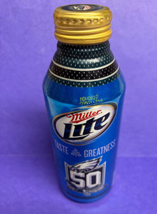 SWEET MILLER LITE PHILADELPHIA EAGLES FOOTBALL ALUMINUM BOTTLE BEER CAN 16OZ. PA