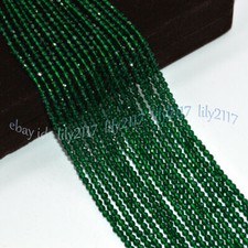 Wholesale 10 Strands Faceted 3mm Bright Dark Green Spinel Round Gems Loose Beads