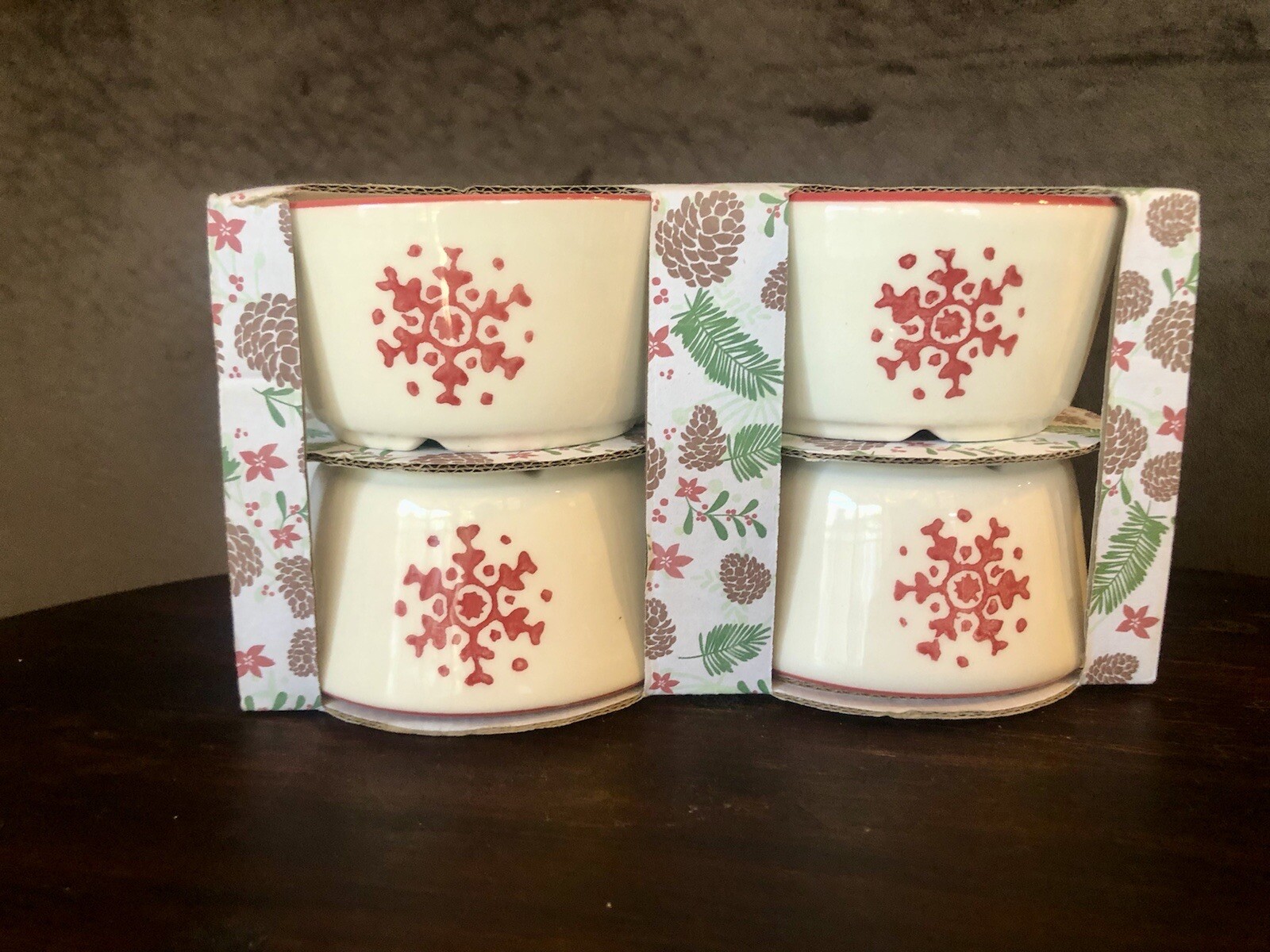 Set Of 4 Christmas Ramekins Baking Dishes For Soufflé/ Desserts | eBay
