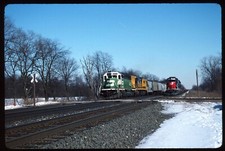 Original Rail Slide - BN Burlington Northern 6833 + SP Pinola IN 2-6-1994