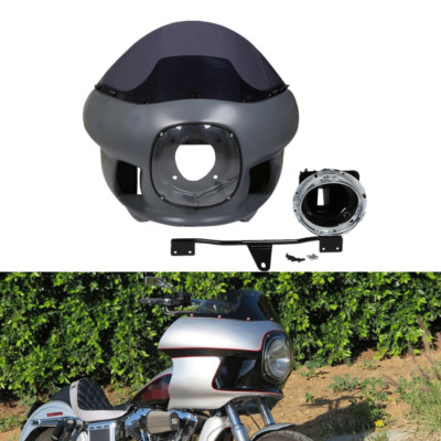 7'' Headlight Upper Fairing Cowl Mount Fit For Harley Dyna Street Bob FXDB 06-17