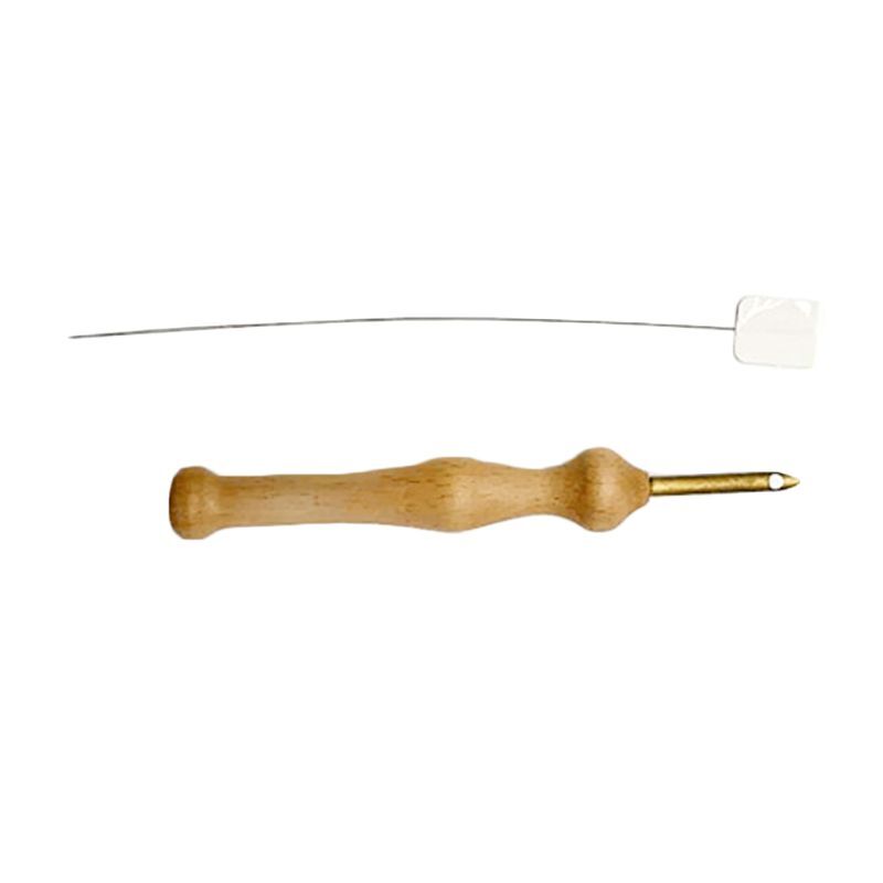 Needle with Wooden Handle Threader Combination Supplies Sewing