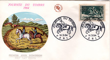 1406 + FDC  ENVELOPPES  1er JOUR    JOURNEE  DU  TIMBRE 1964    PARIS.
