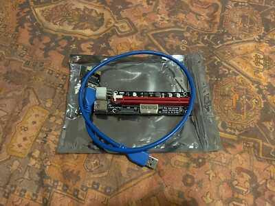 2 Pack - PCI E GPU Riser Express Cable 16X to 1X 6Pin MOLEX SATA -103E