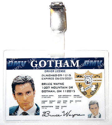 Batman Bruce Wayne ID Badge Gotham Character Cosplay Prop Gift Halloween