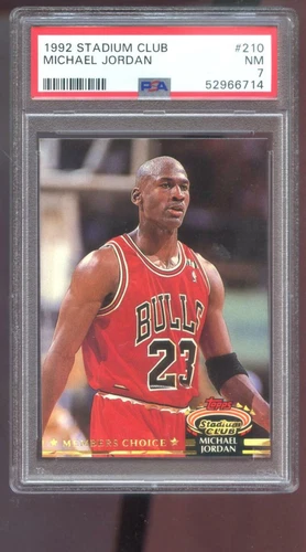1992-93 Topps Stadium Club #210 Michael Jordan PSA 7 Graded Card Members Choice