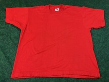 Vintage Blank Single Stitch Pocket Shirt Red Fruit of the Loom USA Made 90s - XL