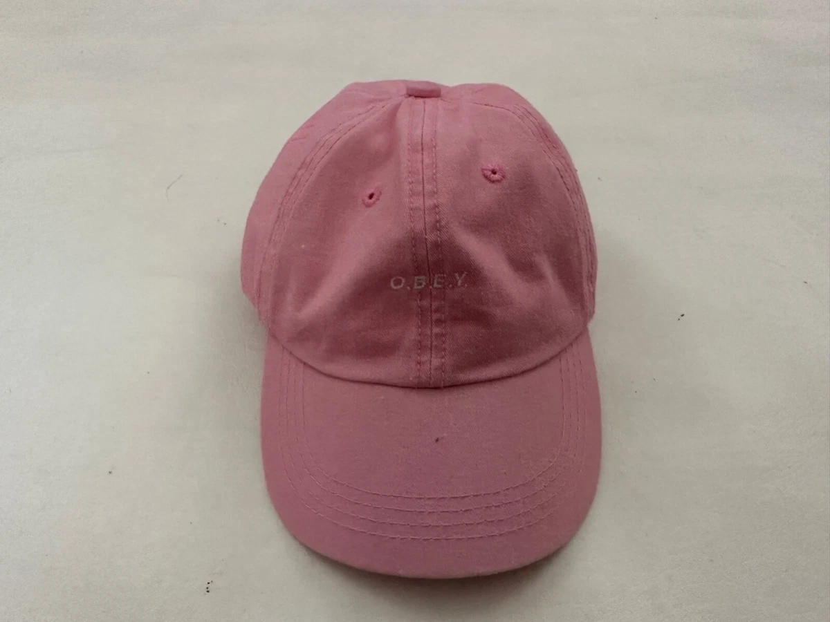 New OBEY Pink Embroidered Adjustable Baseball Hat Cap One Size | eBay