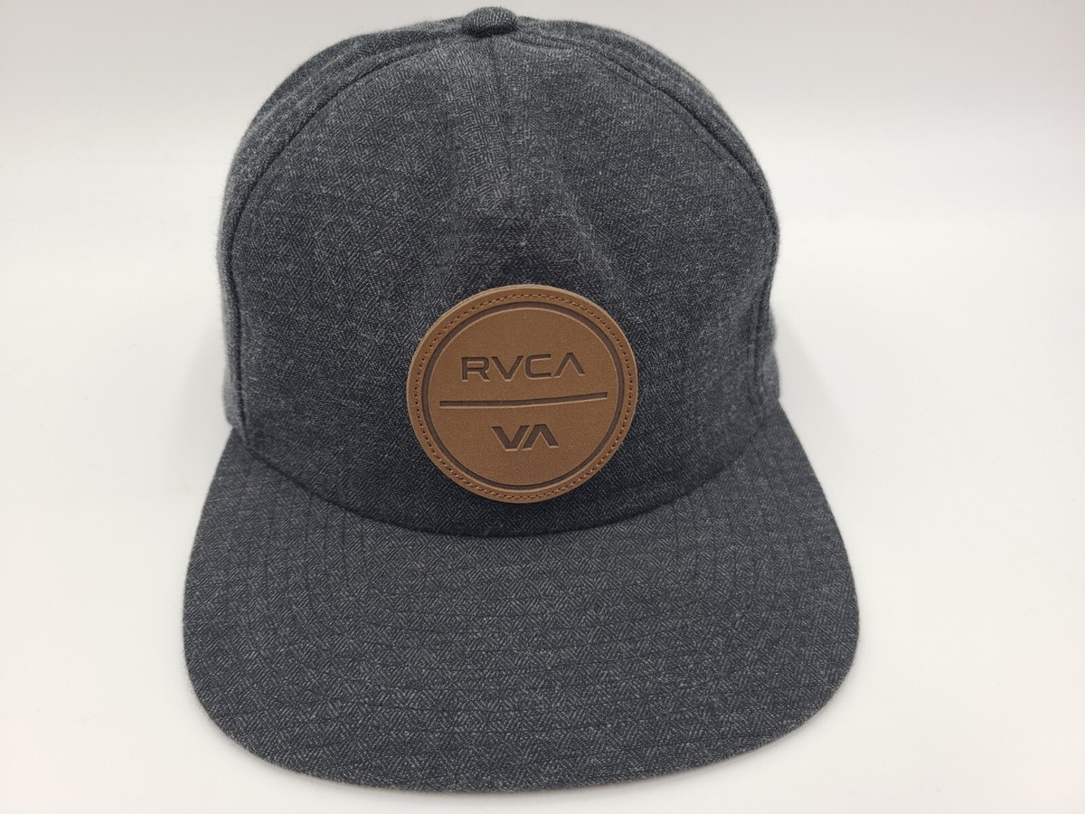 RVCA VA Strapback Adjustable Hat Cap Skateboard Skate Surf Dad Men Women  Gray