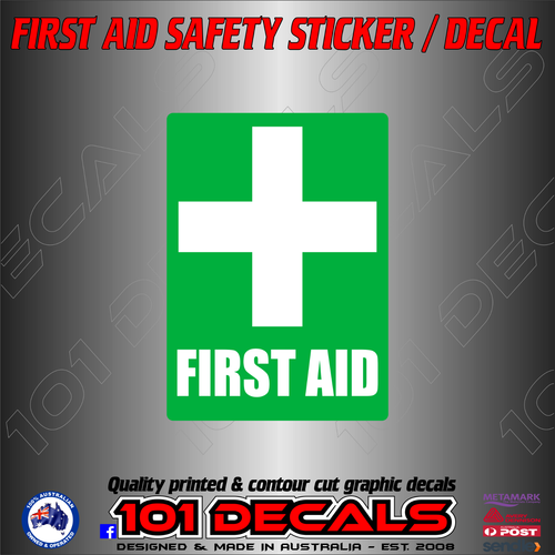 70mm FIRST AID safety decal sticker.Work car,ute,4x4,van,truck,boat ...