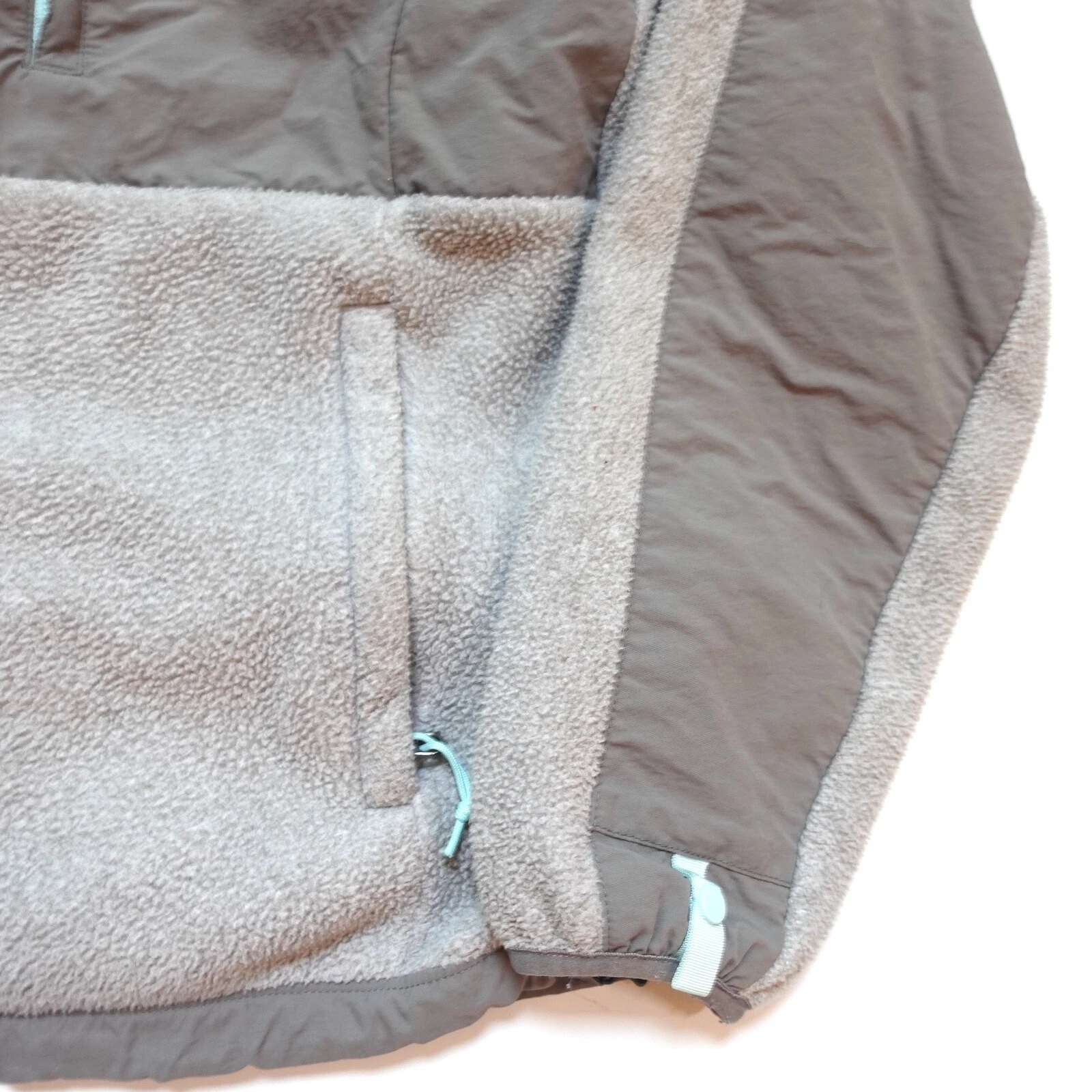 north-face denali full zip mock neck teal jacket