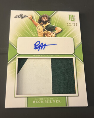 Beck Patch 2021 BECK MILNER LEAF PERFECT GAME AUTO Rookie Patch #12/20 2 Color ...