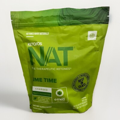 PRUVIT Keto OS NAT Ketones Lime Time CHARGED (20 Packs Box or Bag) Free Shipping