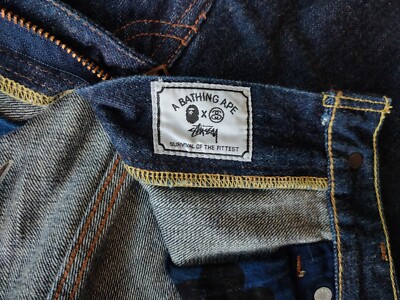 RARE Bape x Stussy Collaboration Jeans size M | eBay