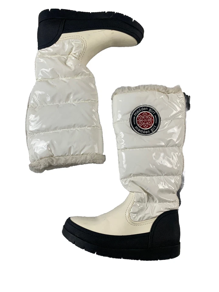 Botas de nieve Madden Girl para mujer 7,5 blancas negras Foto 2 de 4