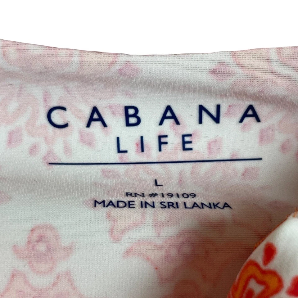 Blusa Cabana Life Bondi Beach com zíper rashguard manga longa tamanho G laranja branca - Imagem 3 de 4