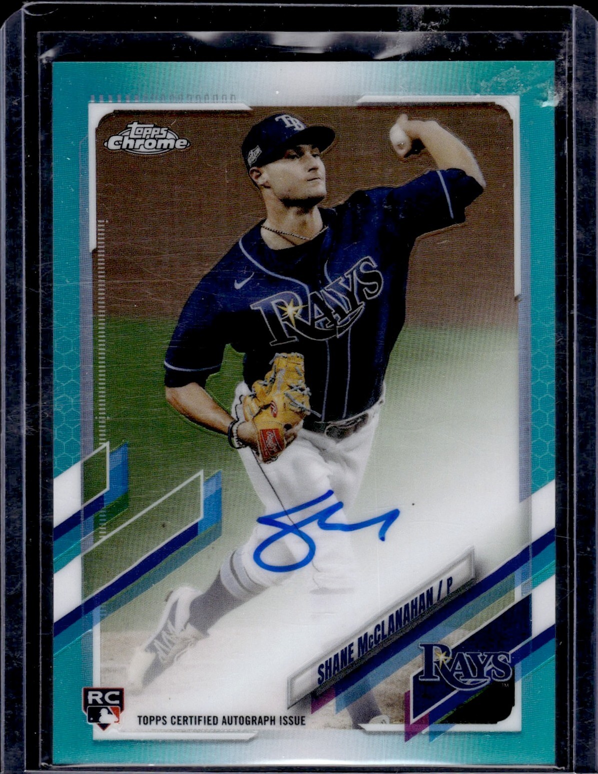 2021 Topps Chrome SHANE McCLANAHAN Aqua Refractor Rookie Auto /199 Rays RC