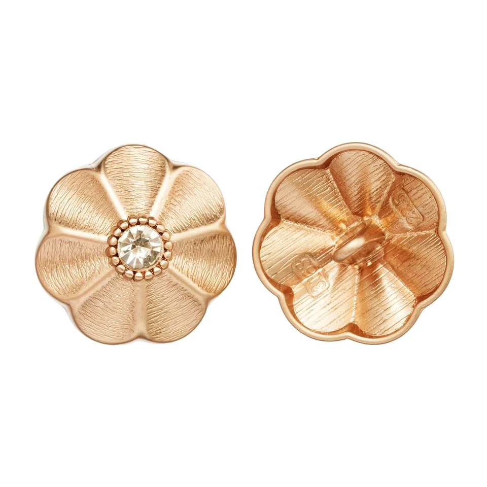 5pcs Flower Metal Button with Rhinestone, Ideal for Clothing, DIY, Sewing - Image 2 of 3