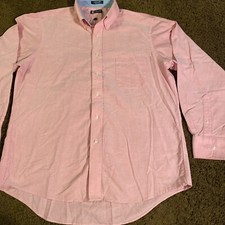 Chaps Classic Fit Button Down Oxford Dress Shirt Mens 16-16 1/2 Pink 34/35 EUC
