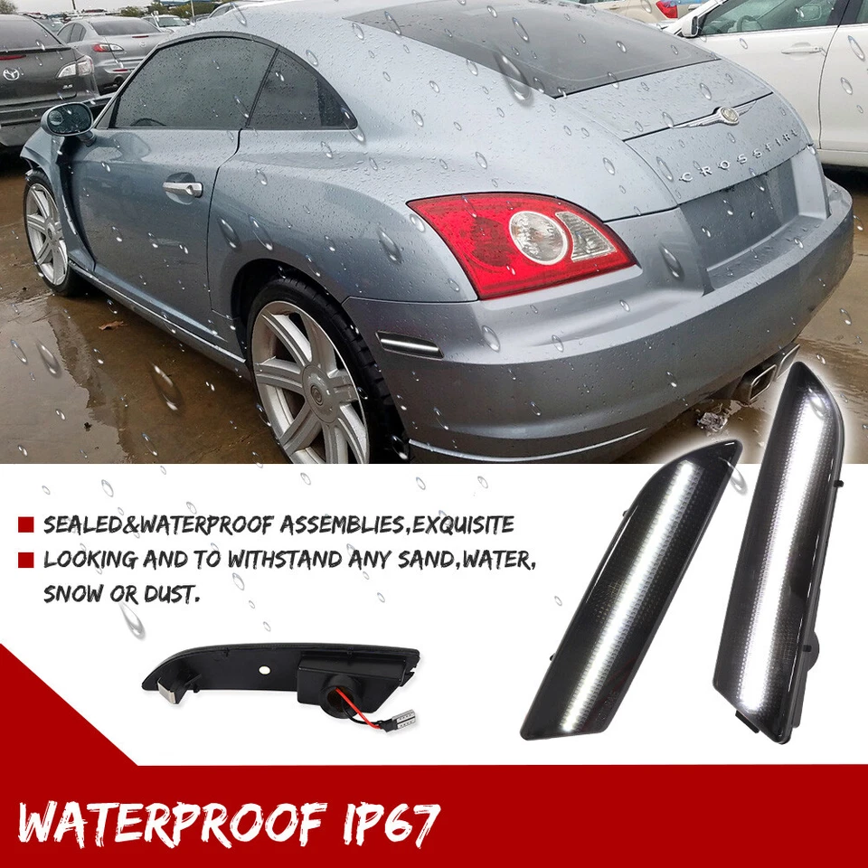 Juego de 4 luces LED blancas delanteras + traseras para Chrysler Crossfire 2004-2008 Foto 4 de 4