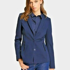 Beautiful $295 Lacoste Navy Blue Jacket Blazer Women Coat Sz 34/2